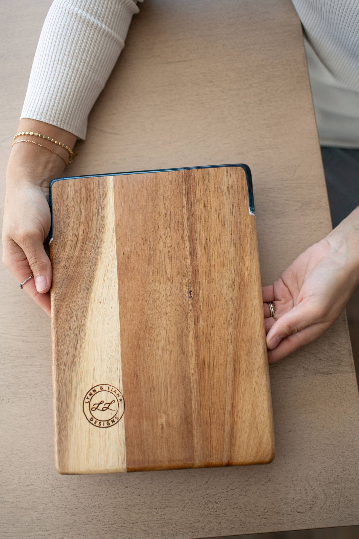 Lynn & Liana Wood Resin Date Night Charcuterie Board