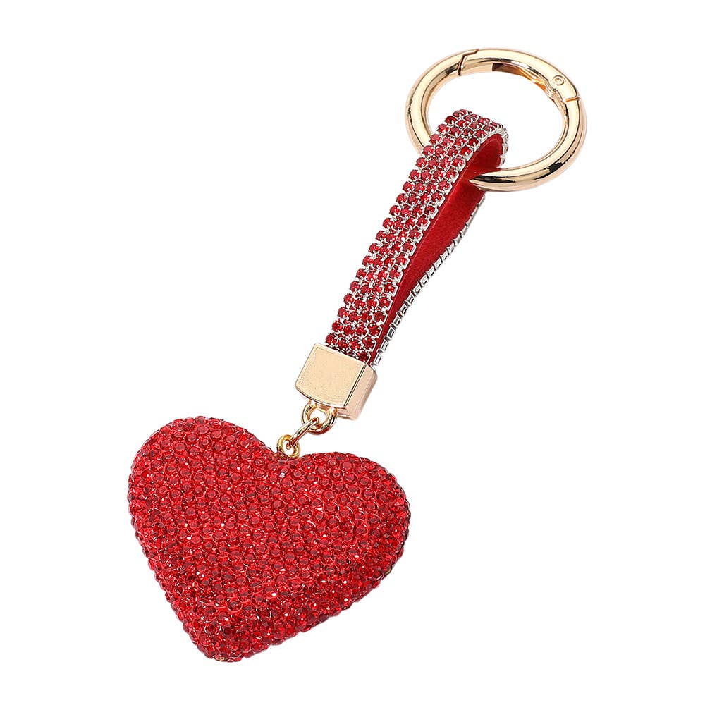 Bling Studded Heart Keychain