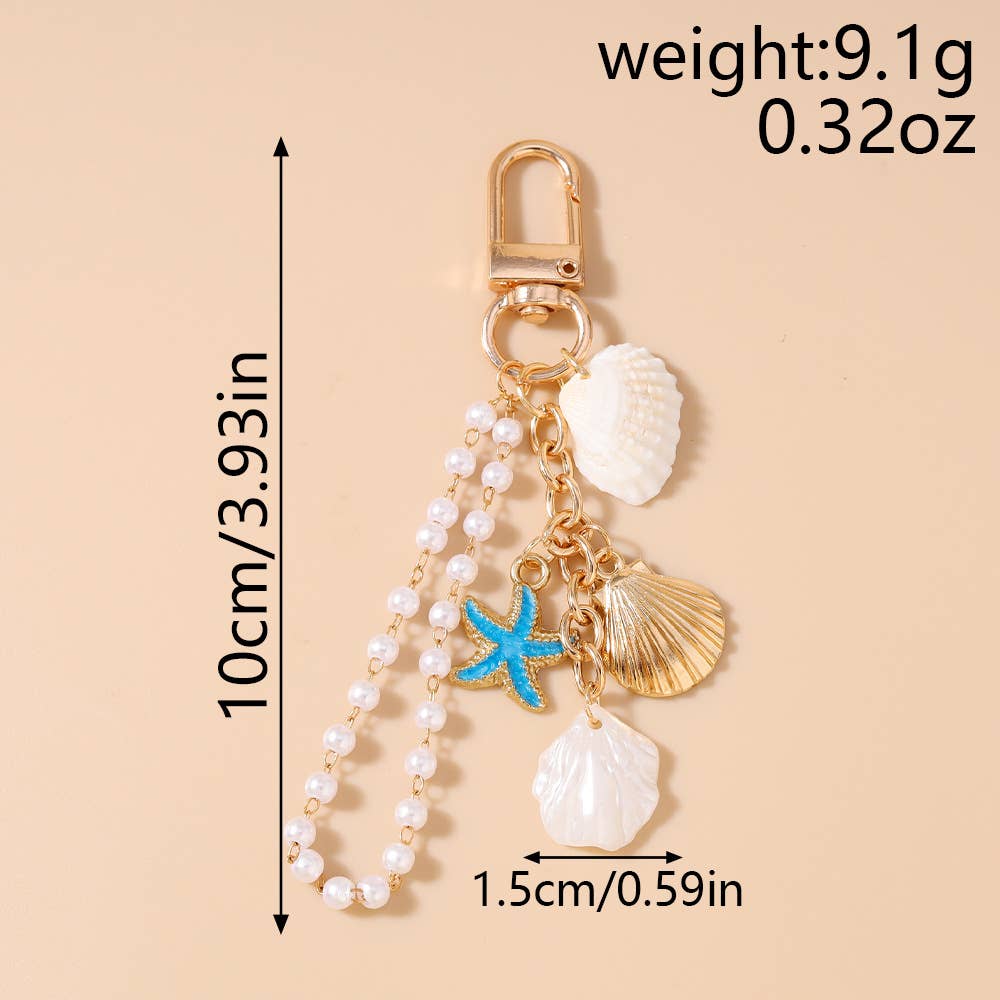 Hanging Pearl Coastal Bag Charm
