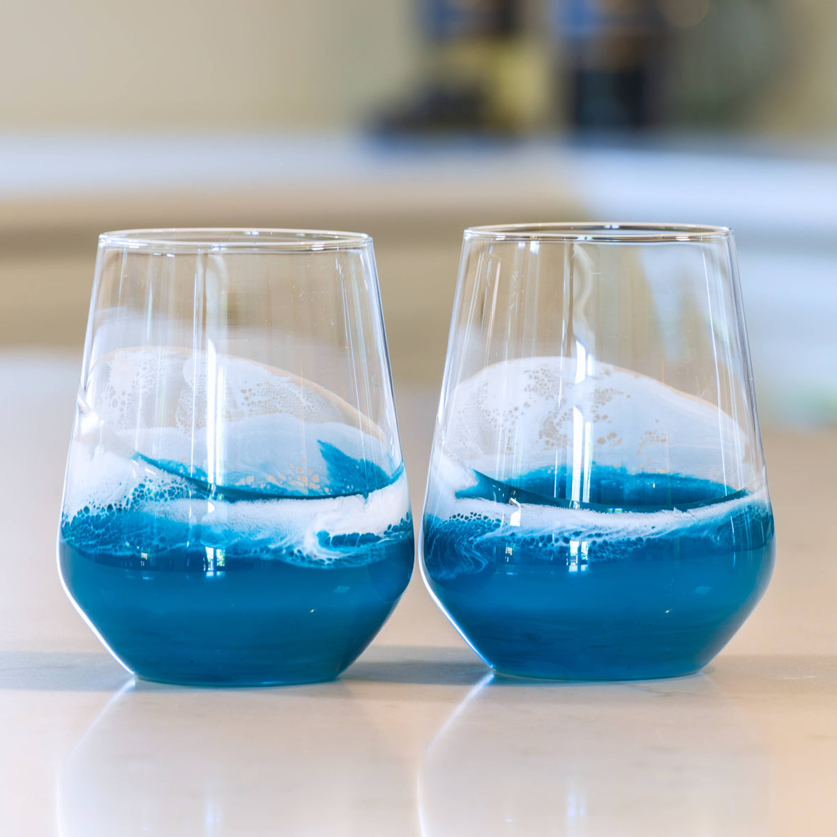 Lynn & Liana Designs Resin Accented Wine Glass Set