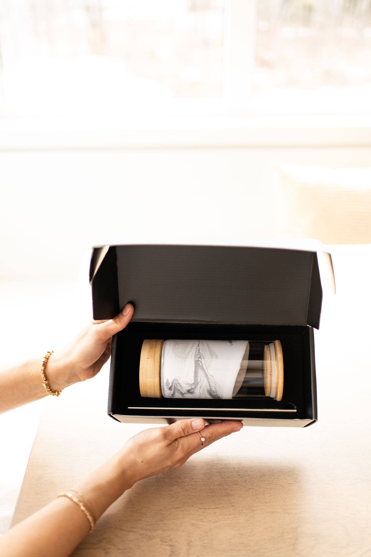 Lynn & Liana Resin Accented Glass Tumblers