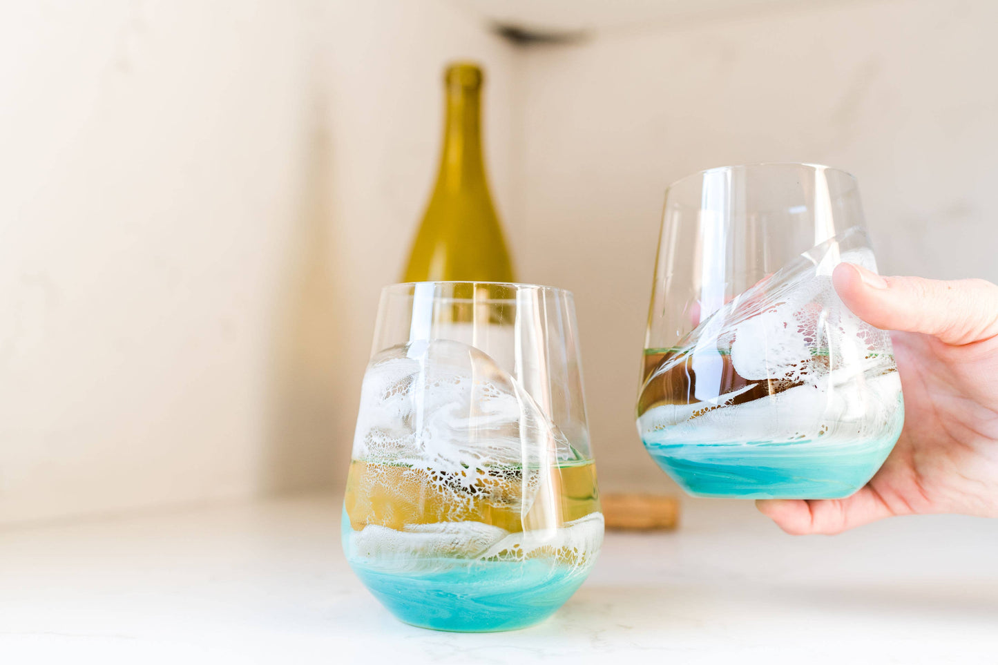 Lynn & Liana Designs Resin Accented Wine Glass Set