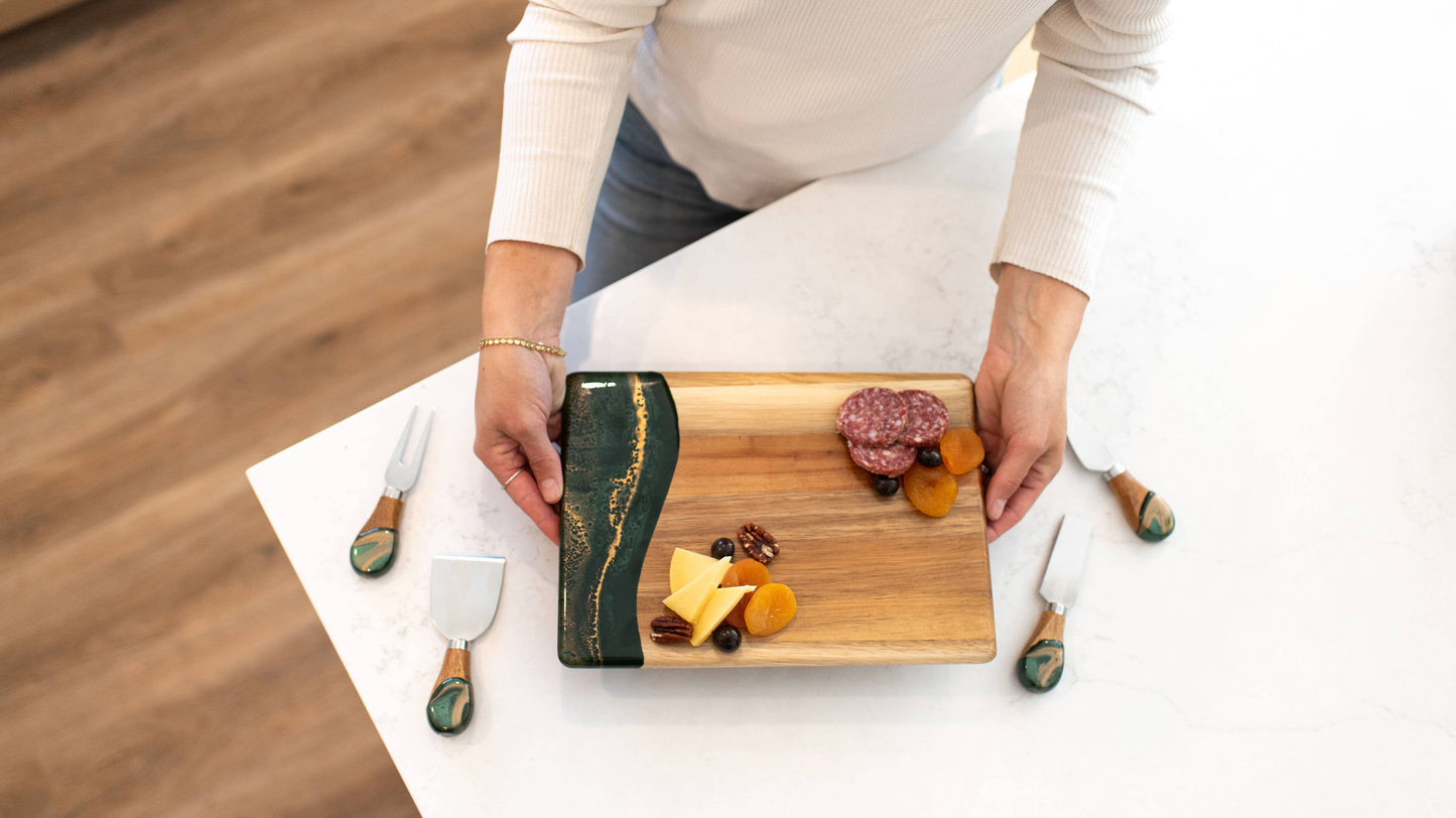 Lynn & Liana Wood Resin Date Night Charcuterie Board