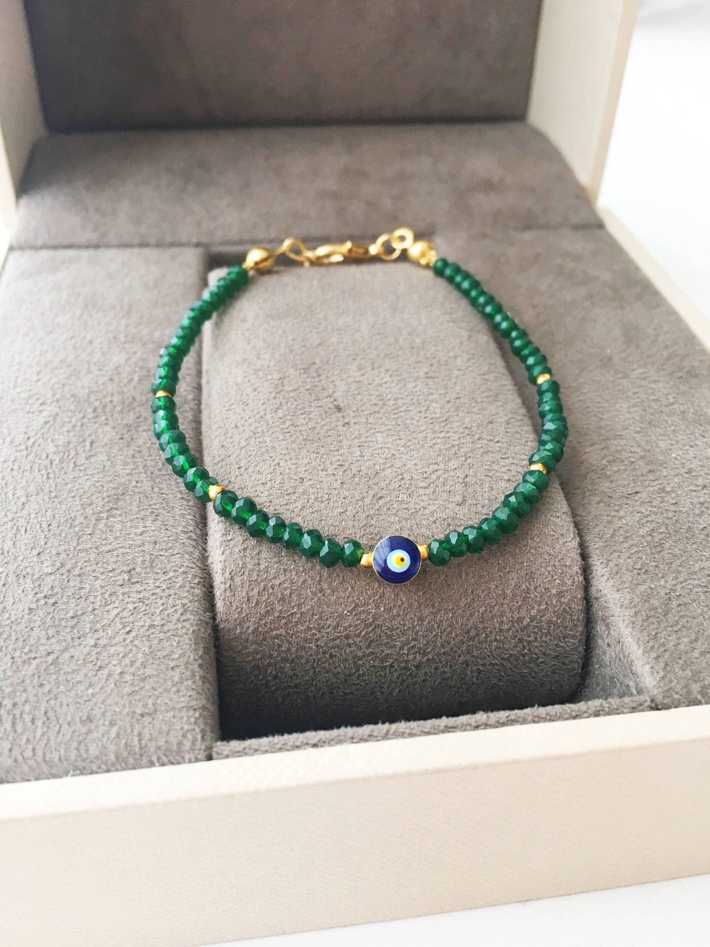Tiny Evil Eye Bracelet, Seed Beads Bracelet, Everyday Jewelry
