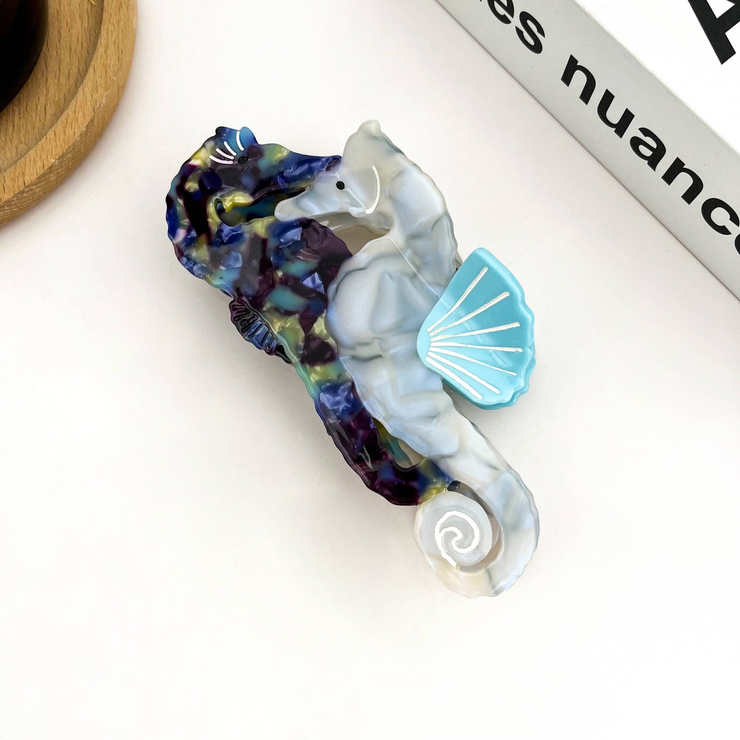 L'Atelier Collection Blue Seahorse Claw Clip