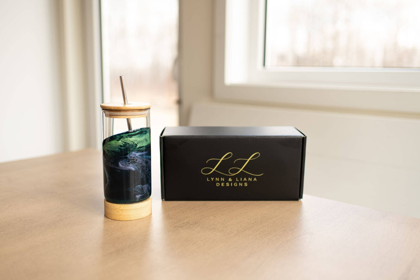 Lynn & Liana Resin Accented Glass Tumblers