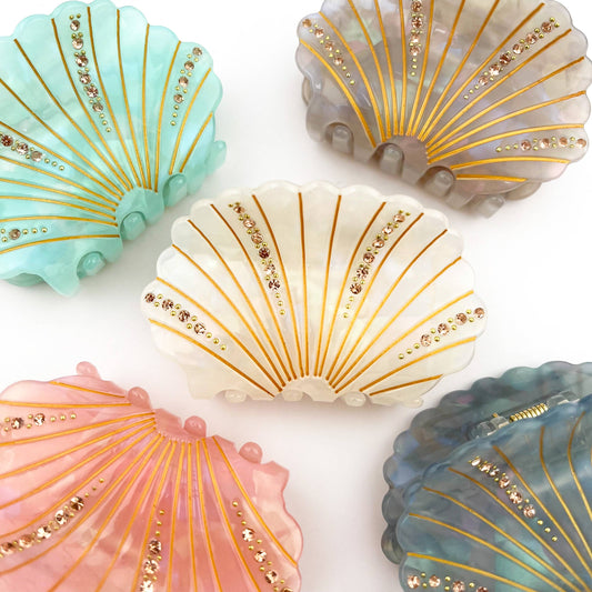 L'Atelier Large Bling Seashell Claw Clips