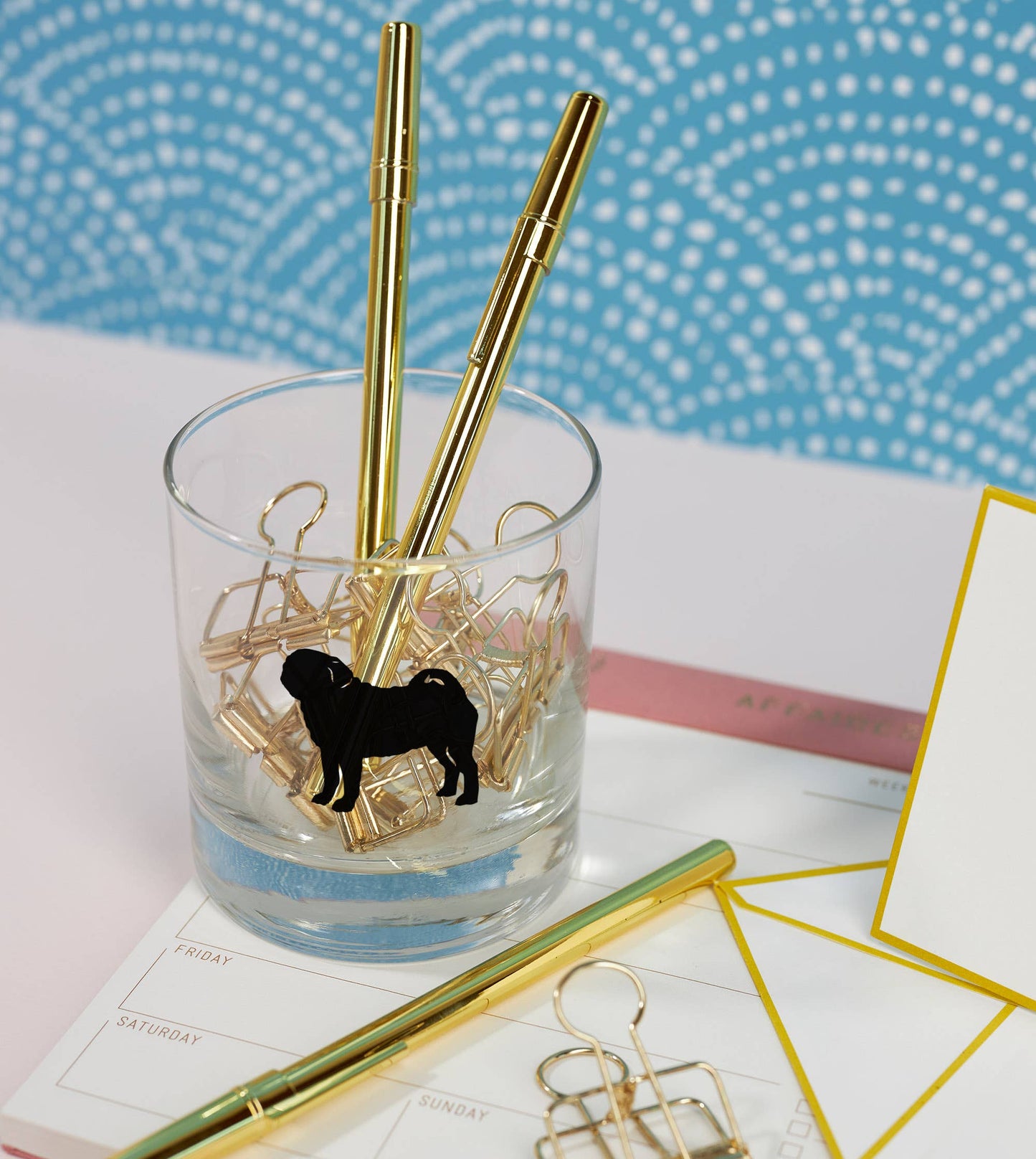 Pug Dog Soy Candle in Drinking Glass Two-In-One Gift