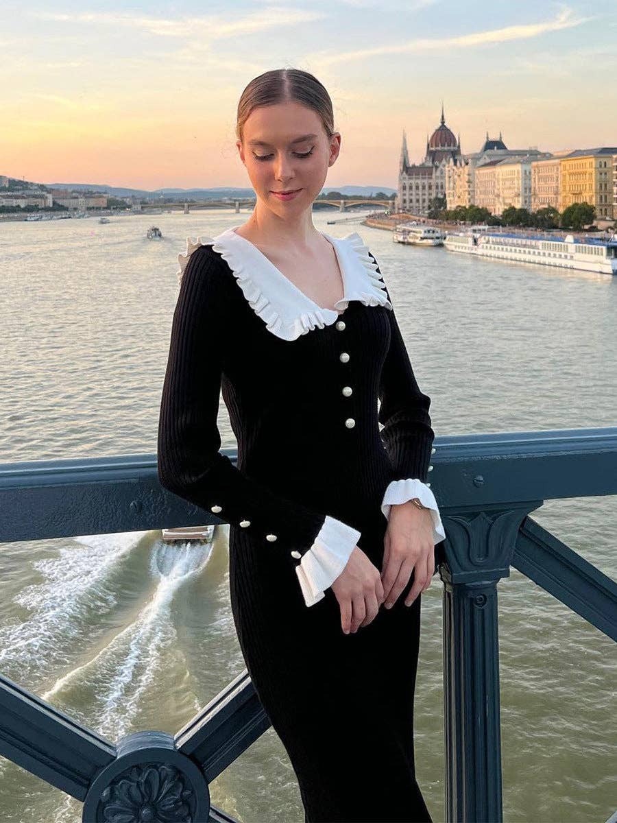 2025 NEW Vintage Chic Knit Dress Retro French Style