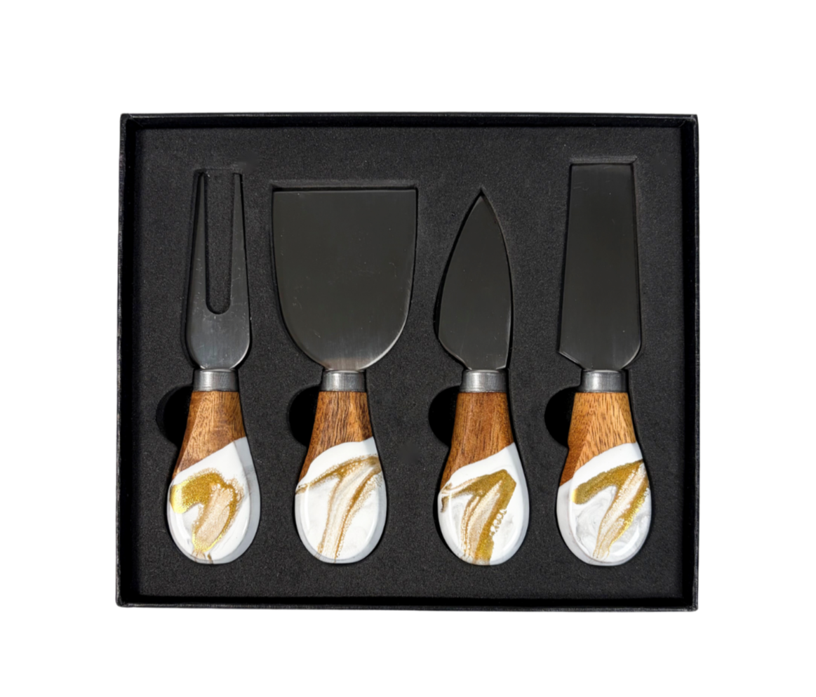 Lynn & Liana Designs Resin Coated Cheese Knife Set - Set of 4