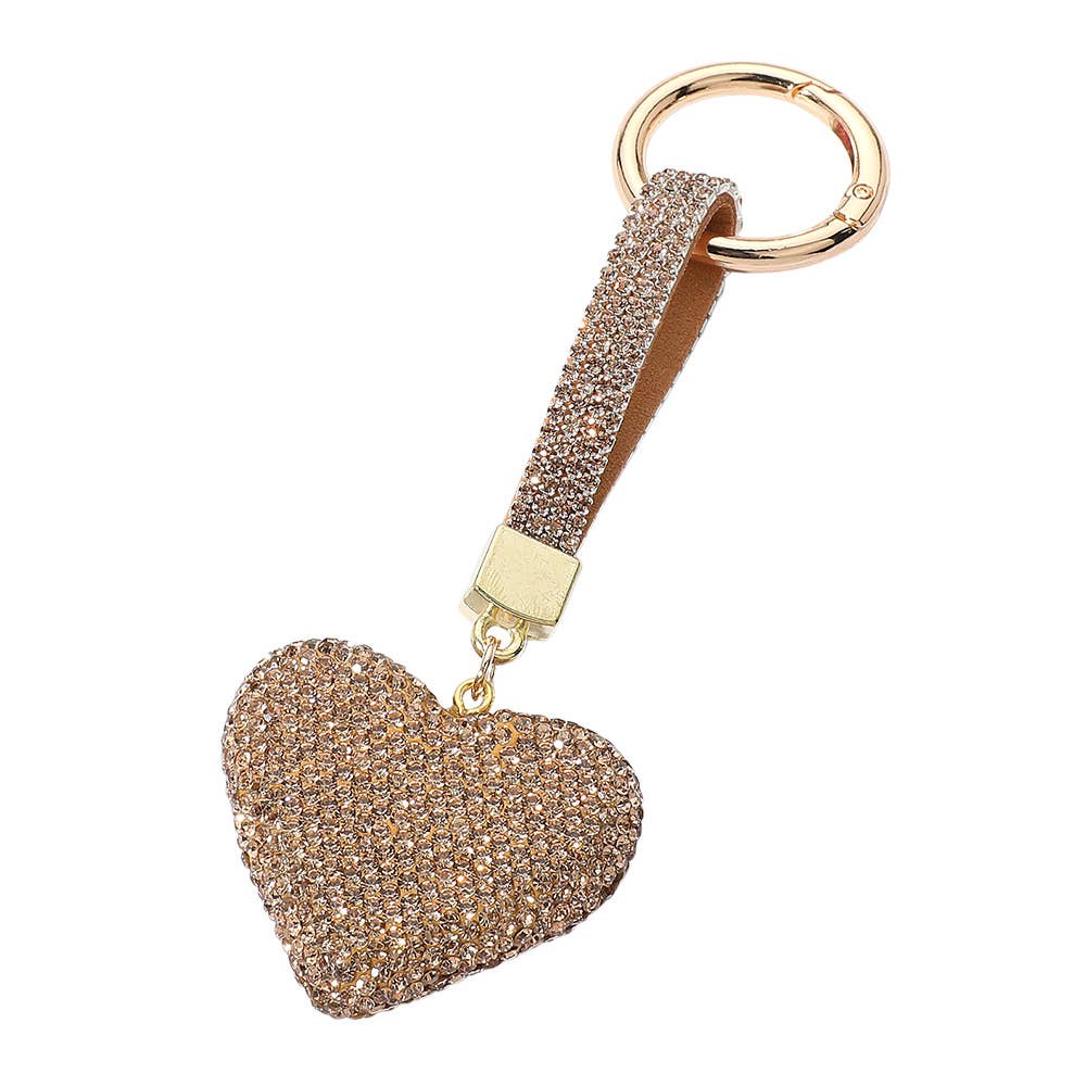 Bling Studded Heart Keychain