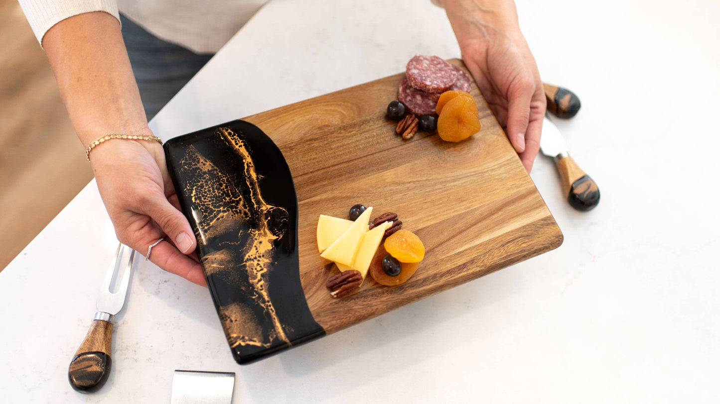 Lynn & Liana Wood Resin Date Night Charcuterie Board