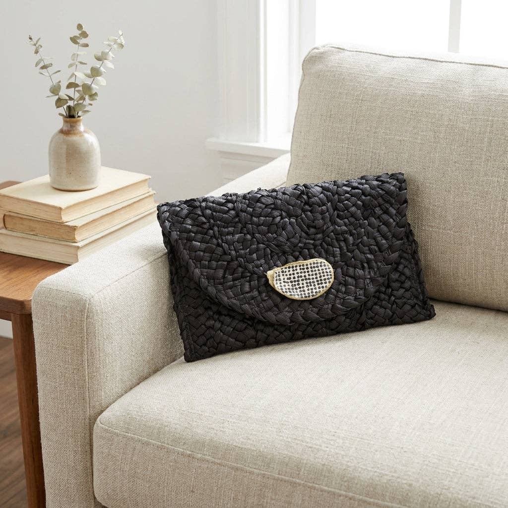 Polka Dot Oyster Shell Clutch