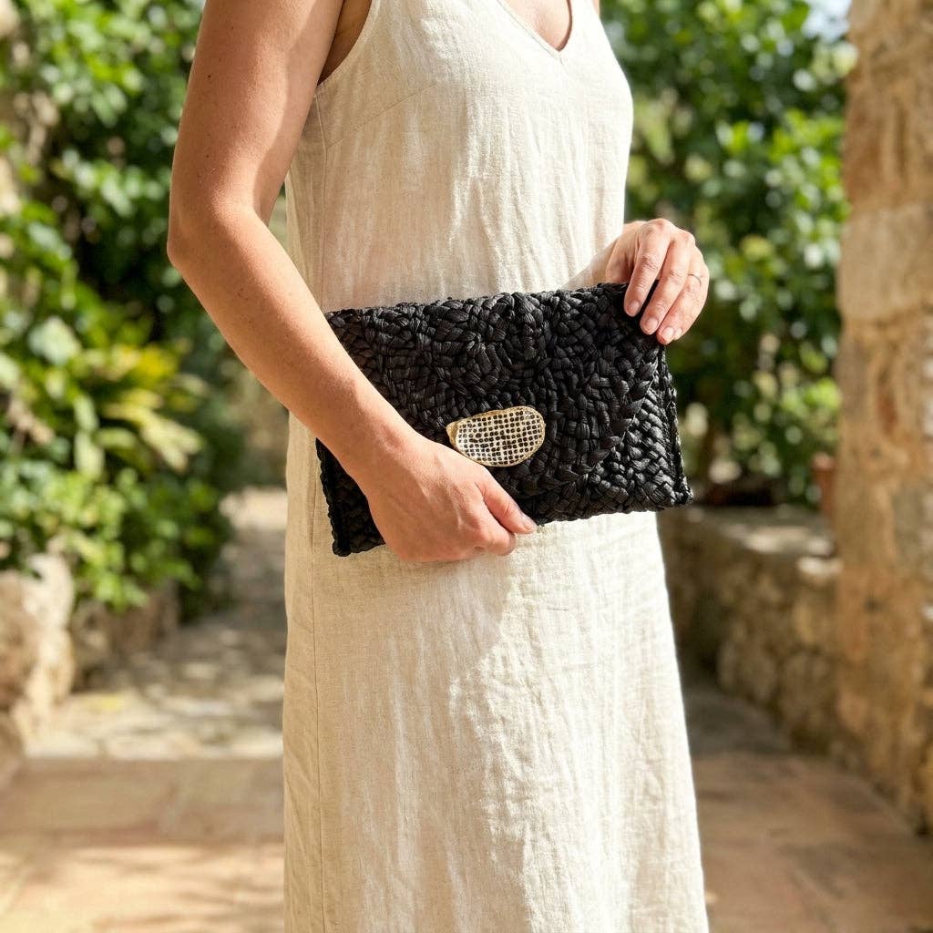 Polka Dot Oyster Shell Clutch