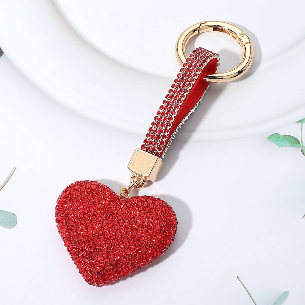 Bling Studded Heart Keychain