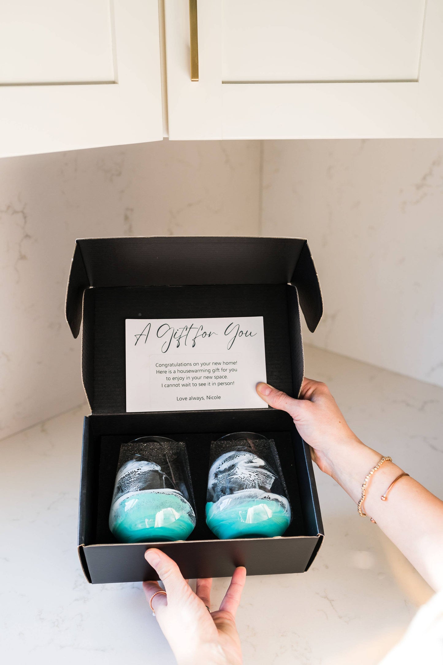 Lynn & Liana Designs Resin Accented Wine Glass Set