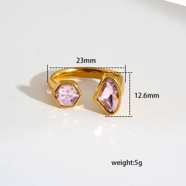 L'Atelier Collection Double Rhinestone Ring