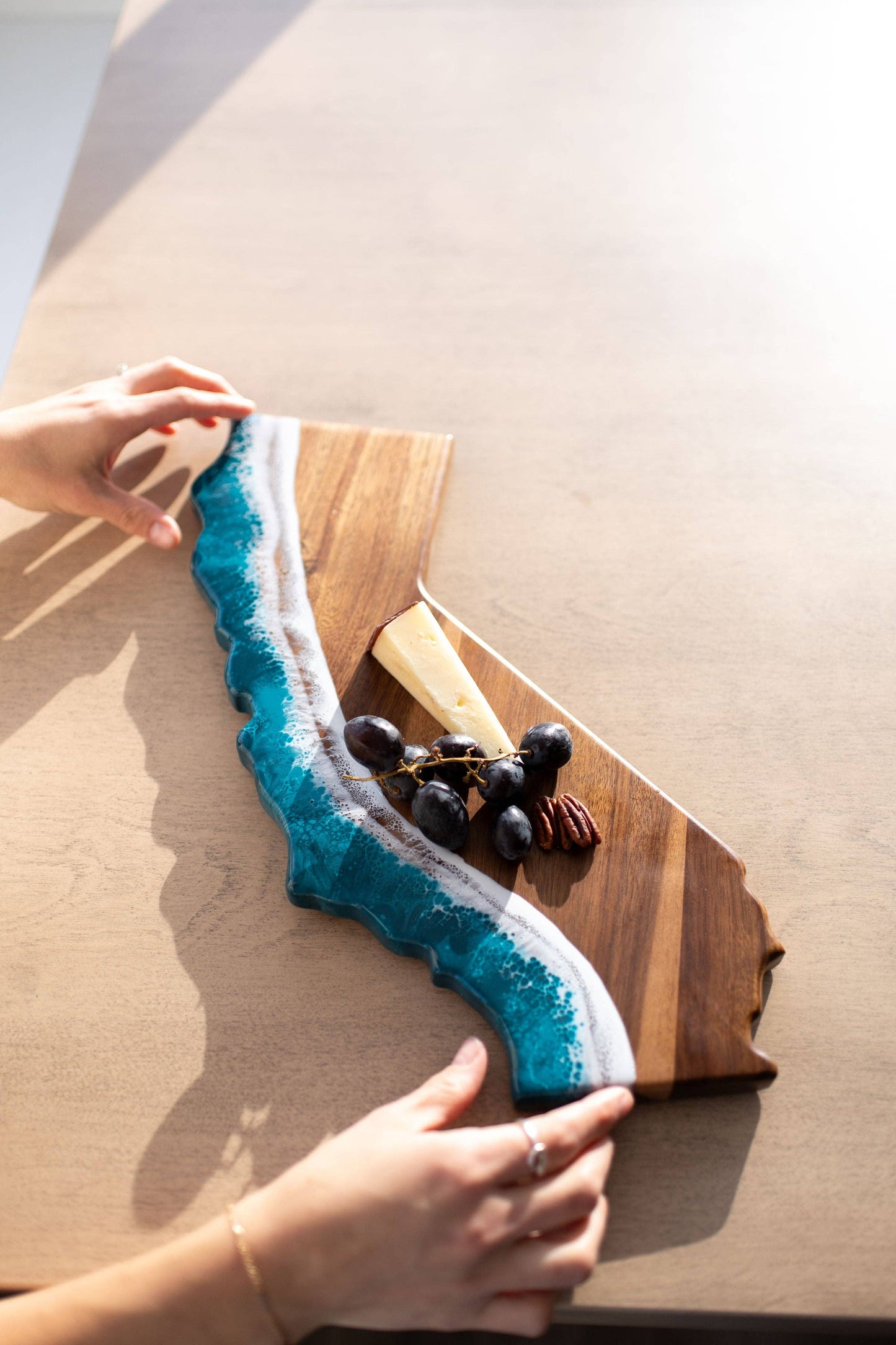 Lynn & Liana Designs State-Shaped Acacia-Resin Cheese Board