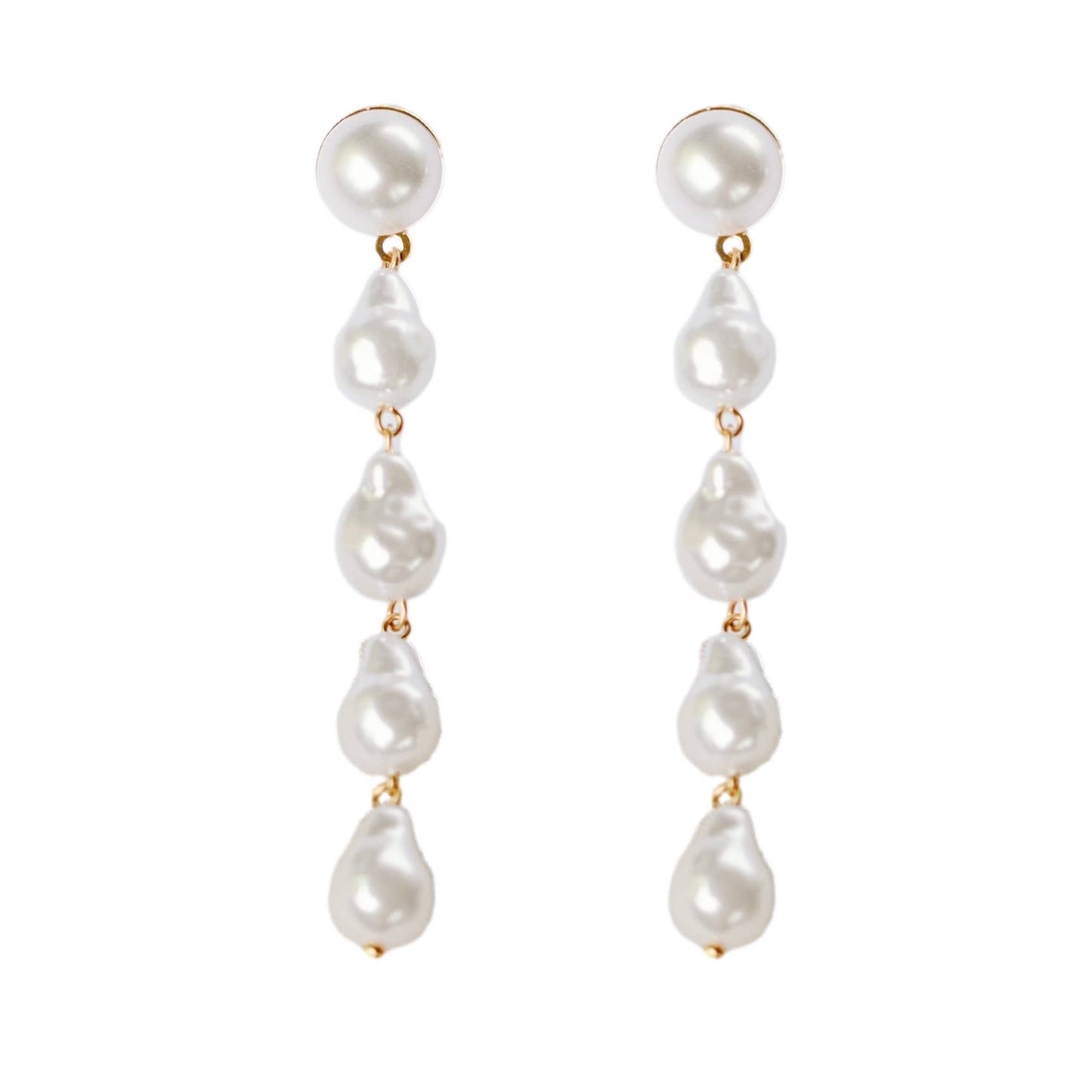 Natural Pearl Statement Drop Statement Earrings