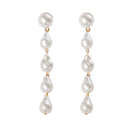 Natural Pearl Statement Drop Statement Earrings