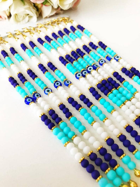 Summer Jewelry, Evil Eye Bracelet, Seed Beads Bracelet, Greek Jewelry