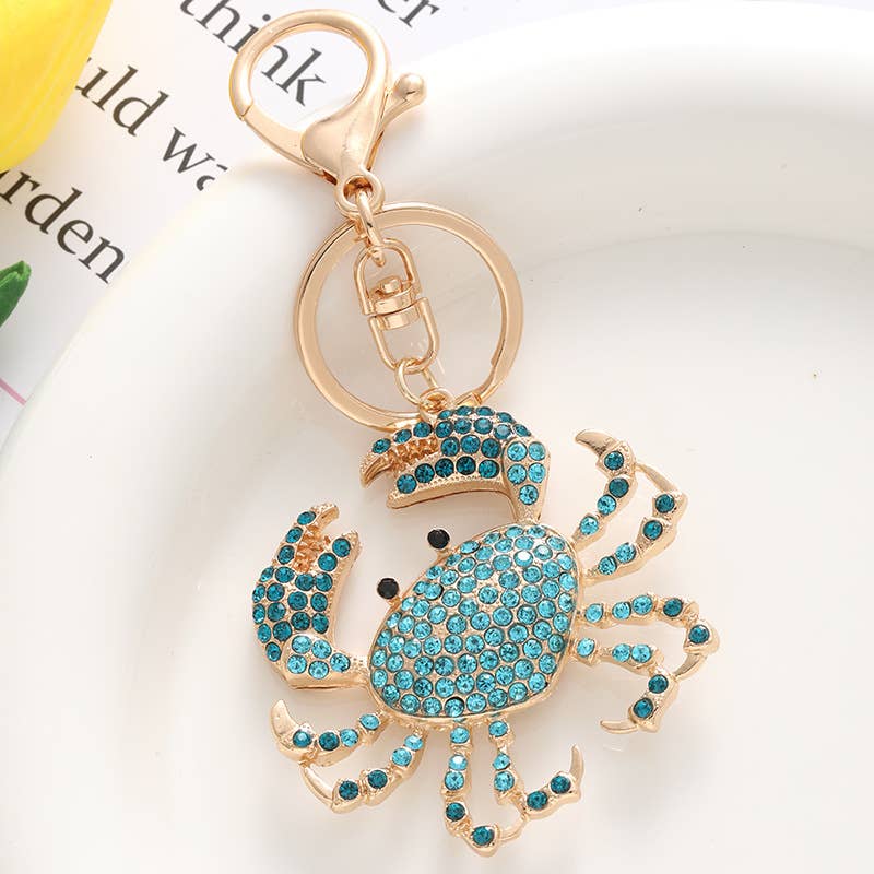 Bedazzled Crab Bag Charm