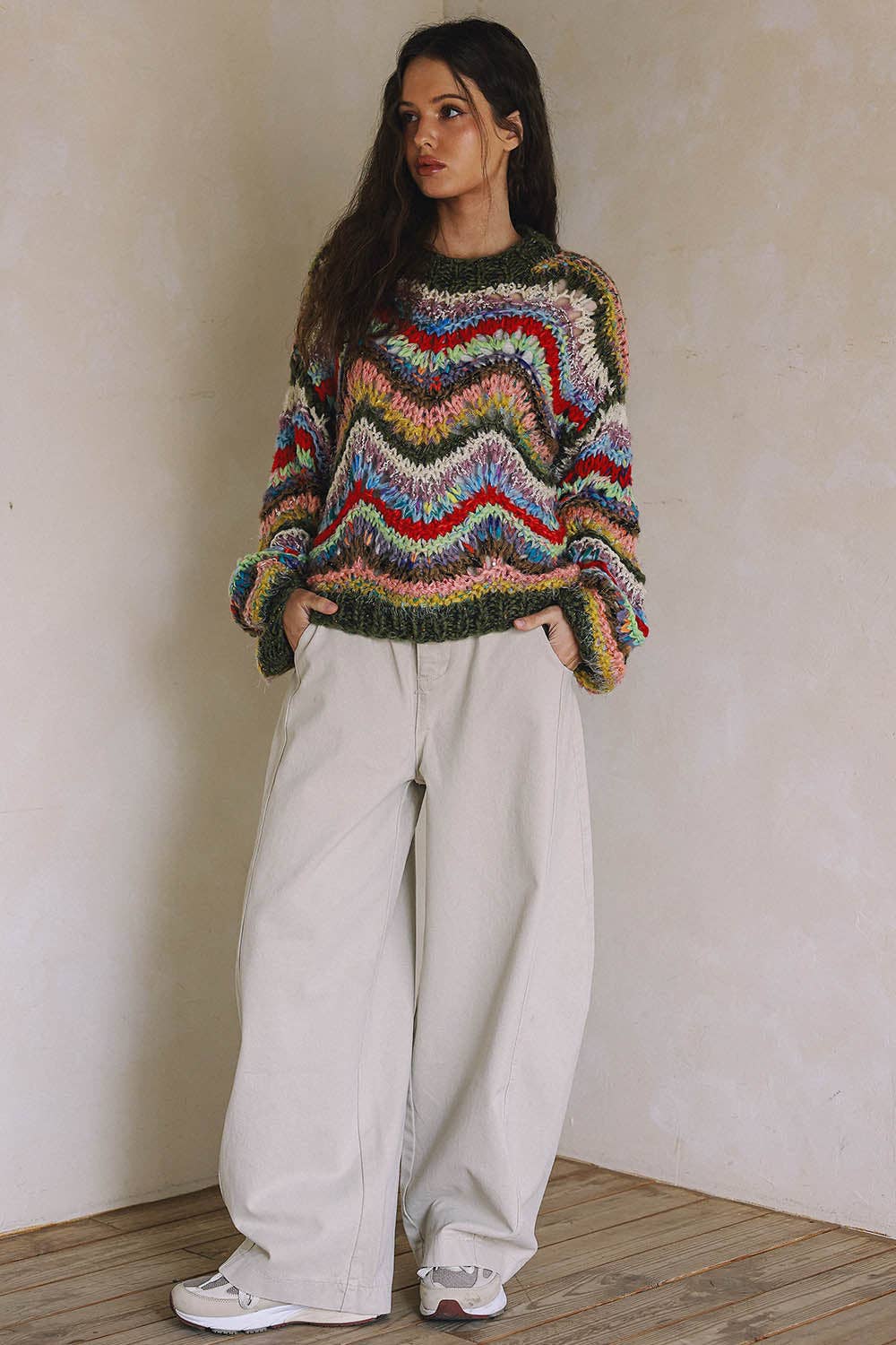 Blisblis Hand Knit Multicolor Sweater