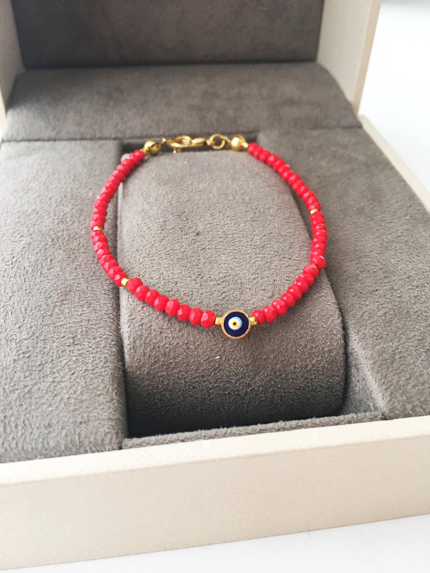 Tiny Evil Eye Bracelet, Seed Beads Bracelet, Everyday Jewelry