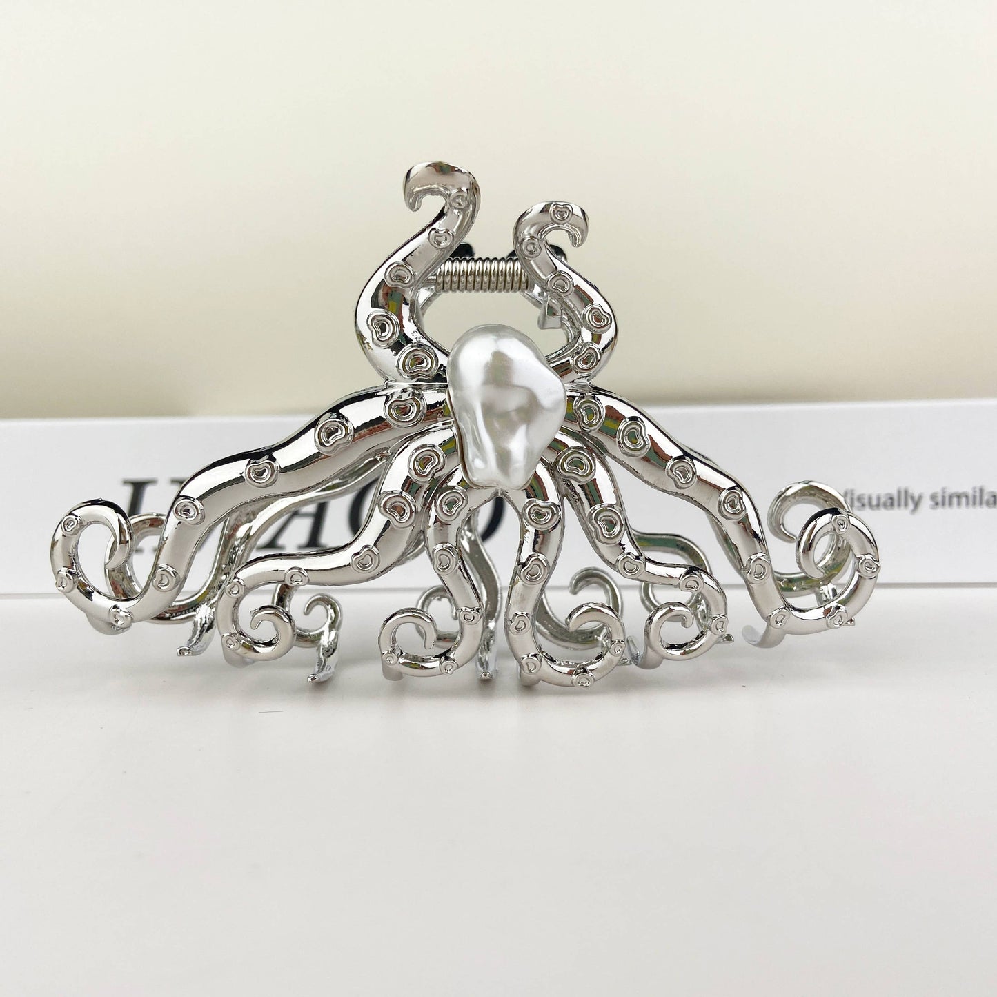 L'Atelier Collection Metal and Pearl Octopus Claw Clip