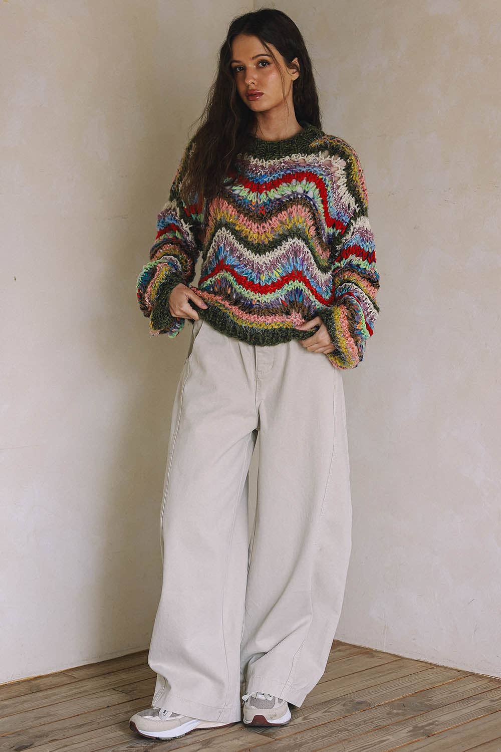 Blisblis Hand Knit Multicolor Sweater