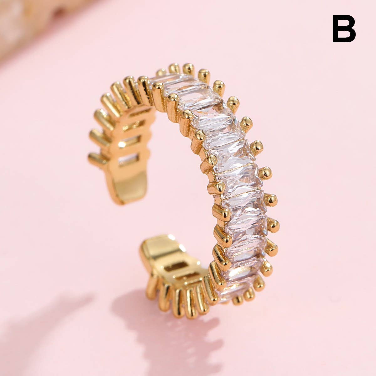 L'Atelier Collection Rhinestone Cocktail Eternity Band