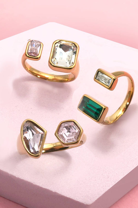 L'Atelier Collection Double Rhinestone Ring