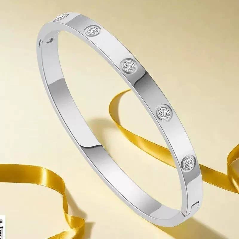 L'Atelier Collection Gemstone Stainless Steel Bangle