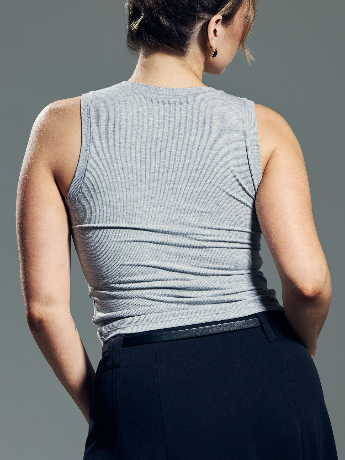 Klassy Chunky Binding Ribbed Square Neck Tank