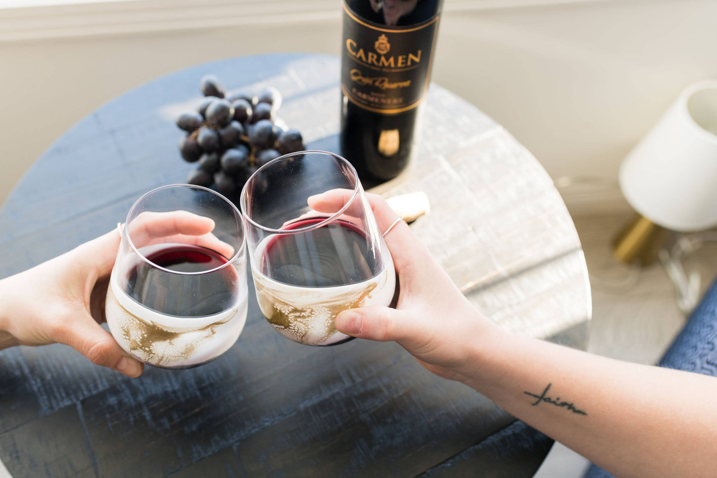 Lynn & Liana Designs Resin Accented Wine Glass Set