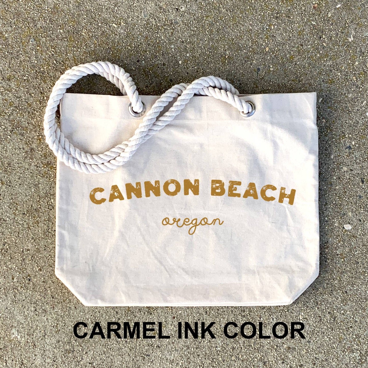 Custom Beach Tote Bag with Rope Handles ­ Personalized