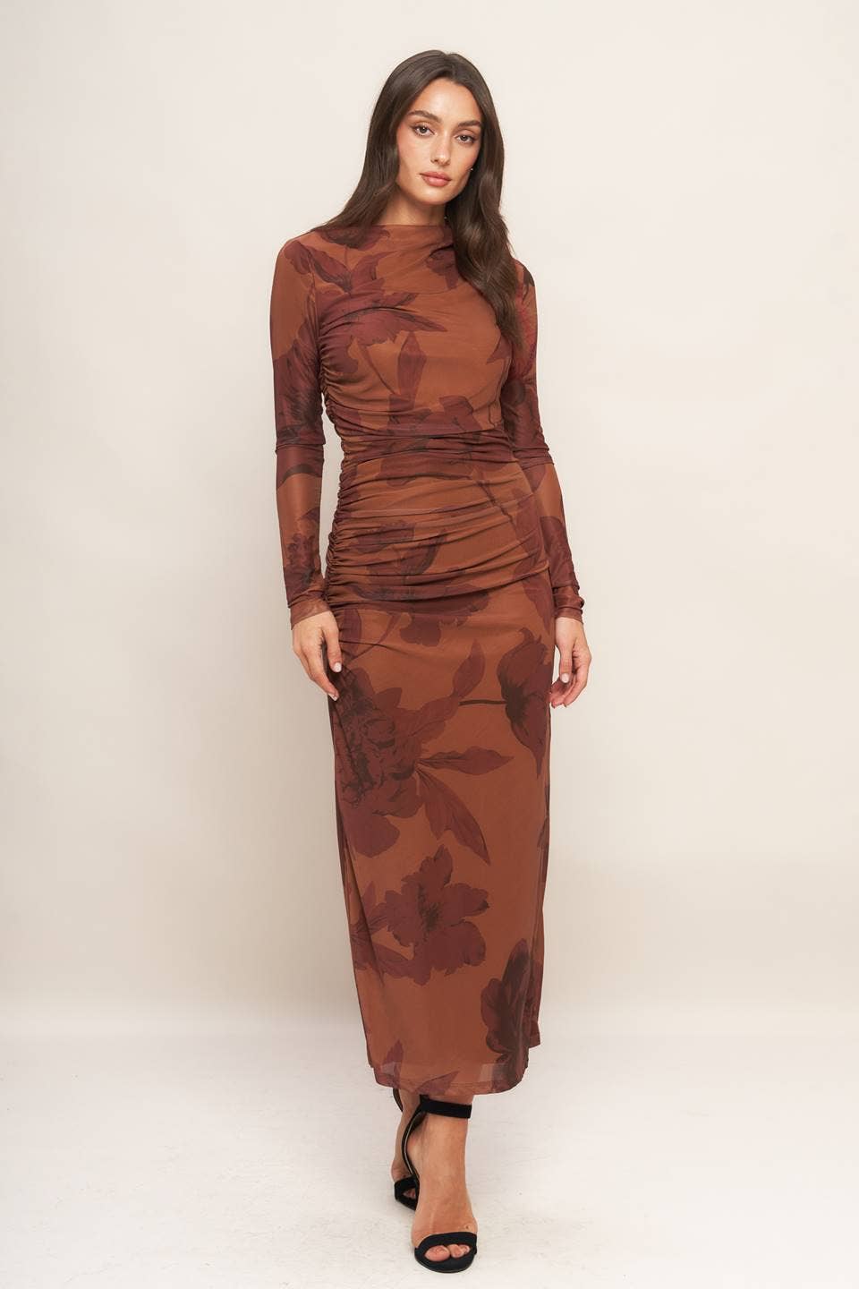 Flying Tomato Floral Mesh Midi Dress