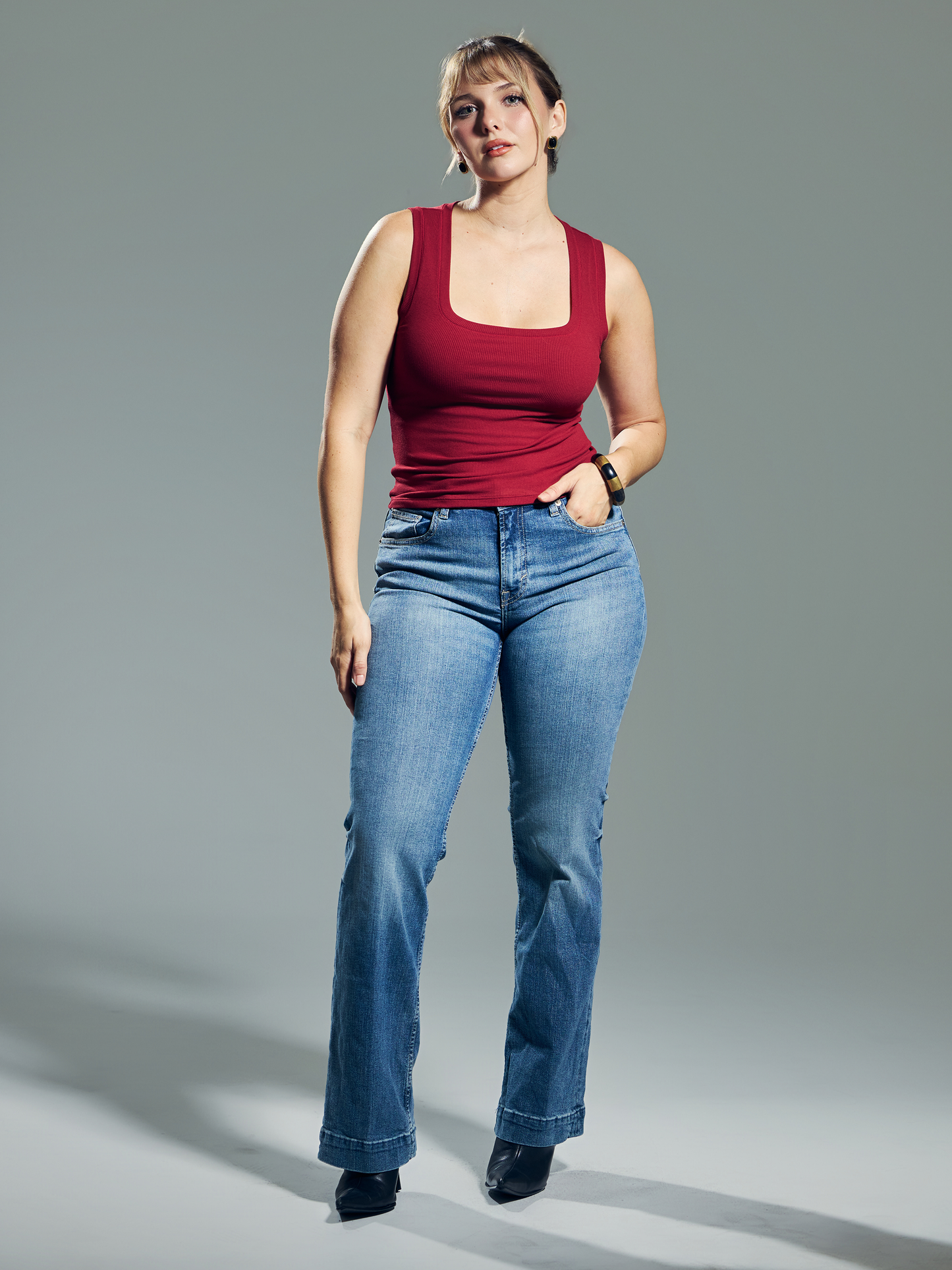 Klassy Chunky Binding Ribbed Square Neck Tank