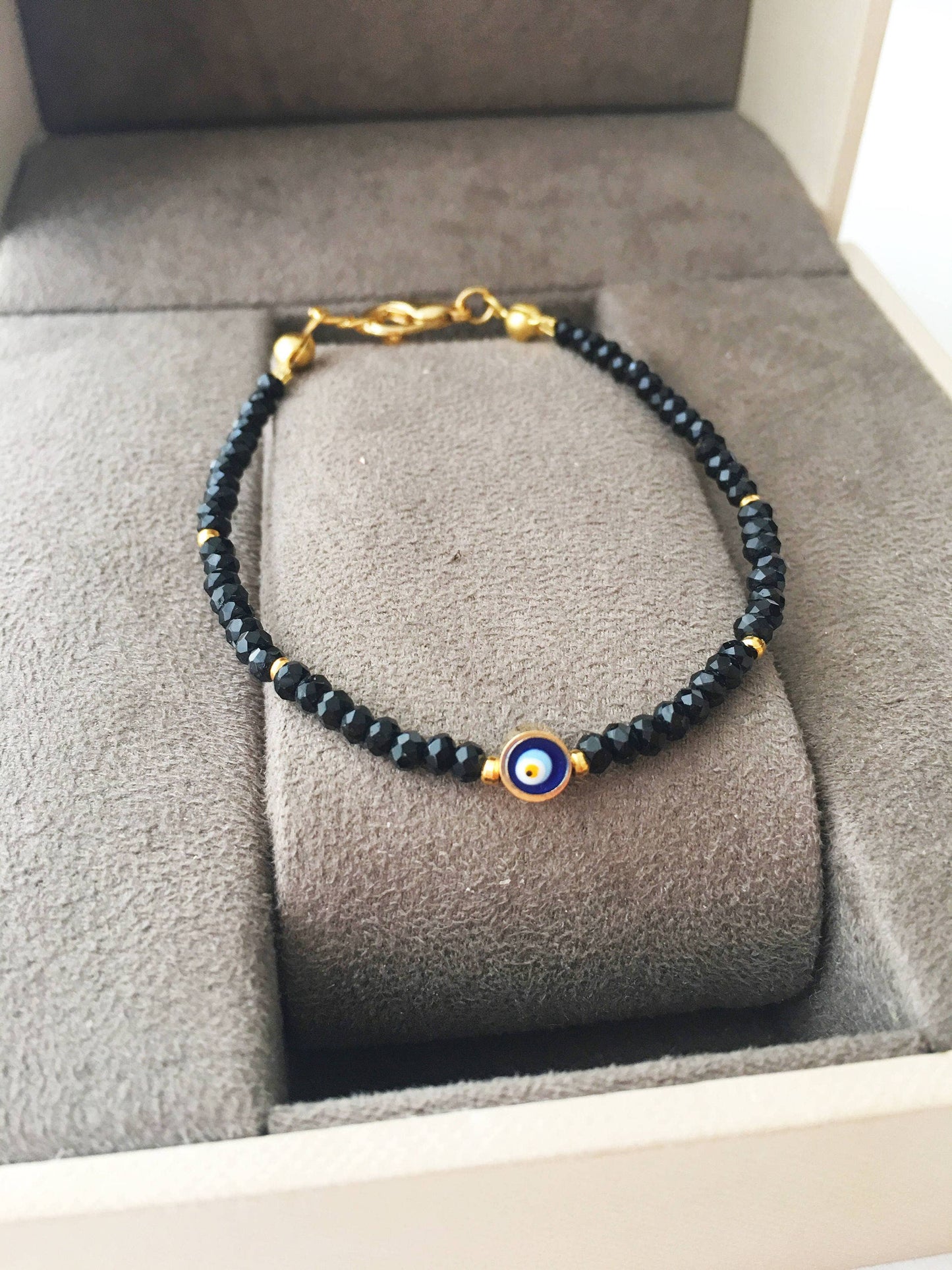 Tiny Evil Eye Bracelet, Seed Beads Bracelet, Everyday Jewelry