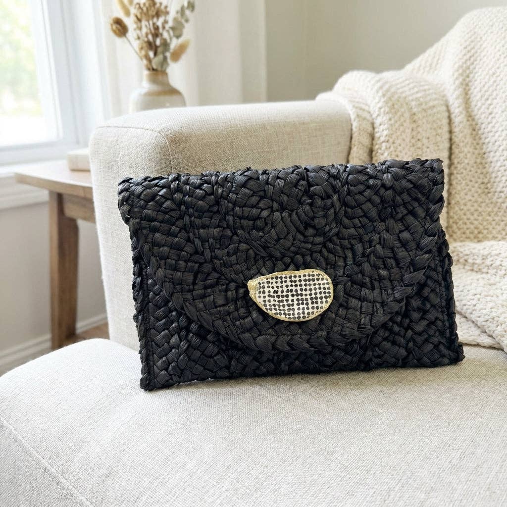Polka Dot Oyster Shell Clutch