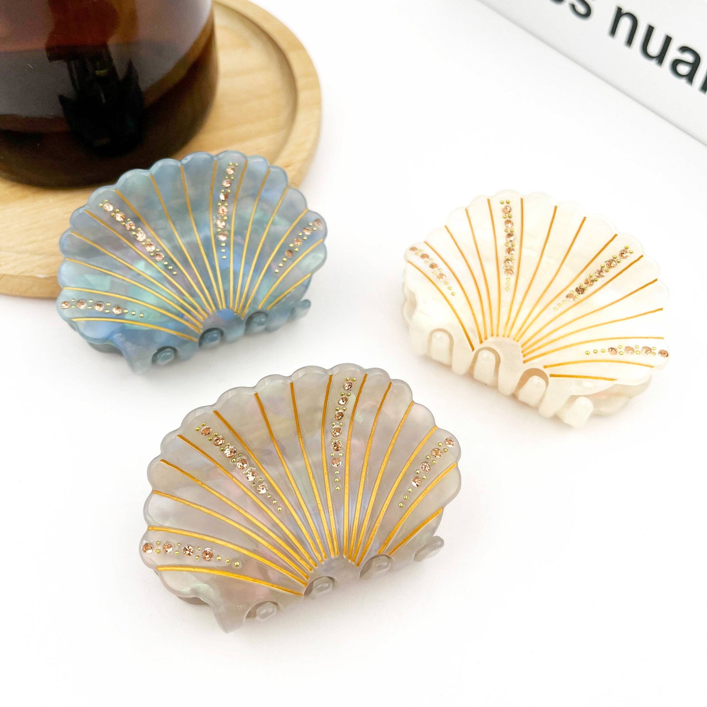 L'Atelier Large Bling Seashell Claw Clips