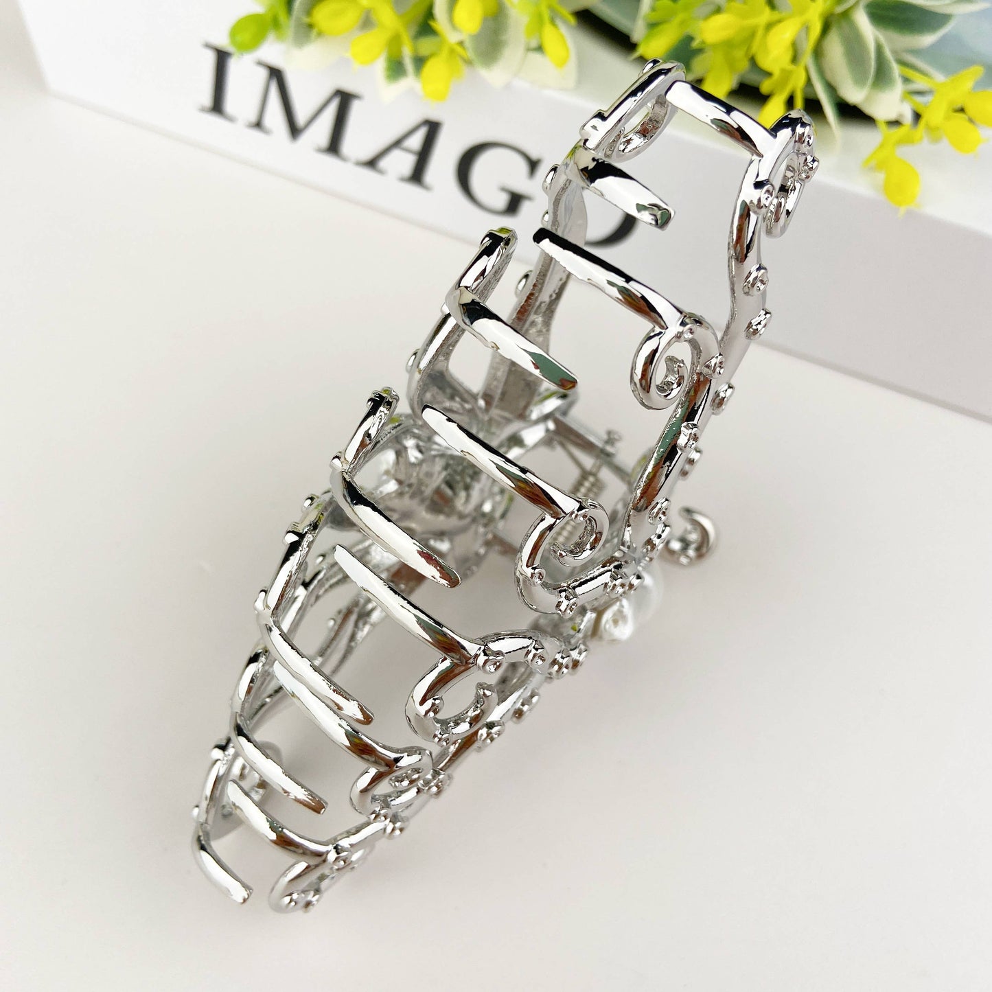 L'Atelier Collection Metal and Pearl Octopus Claw Clip