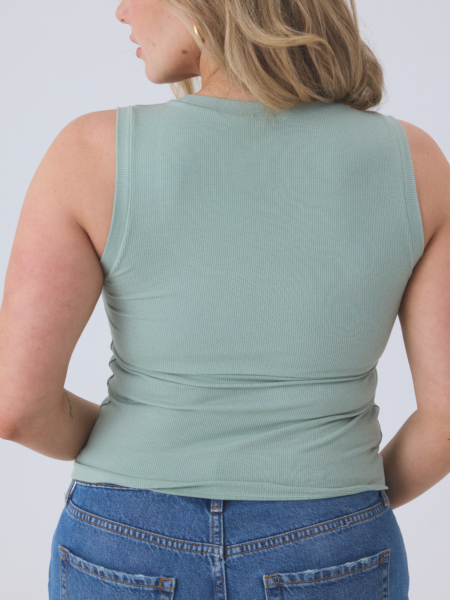 Klassy Chunky Binding Ribbed Square Neck Tank