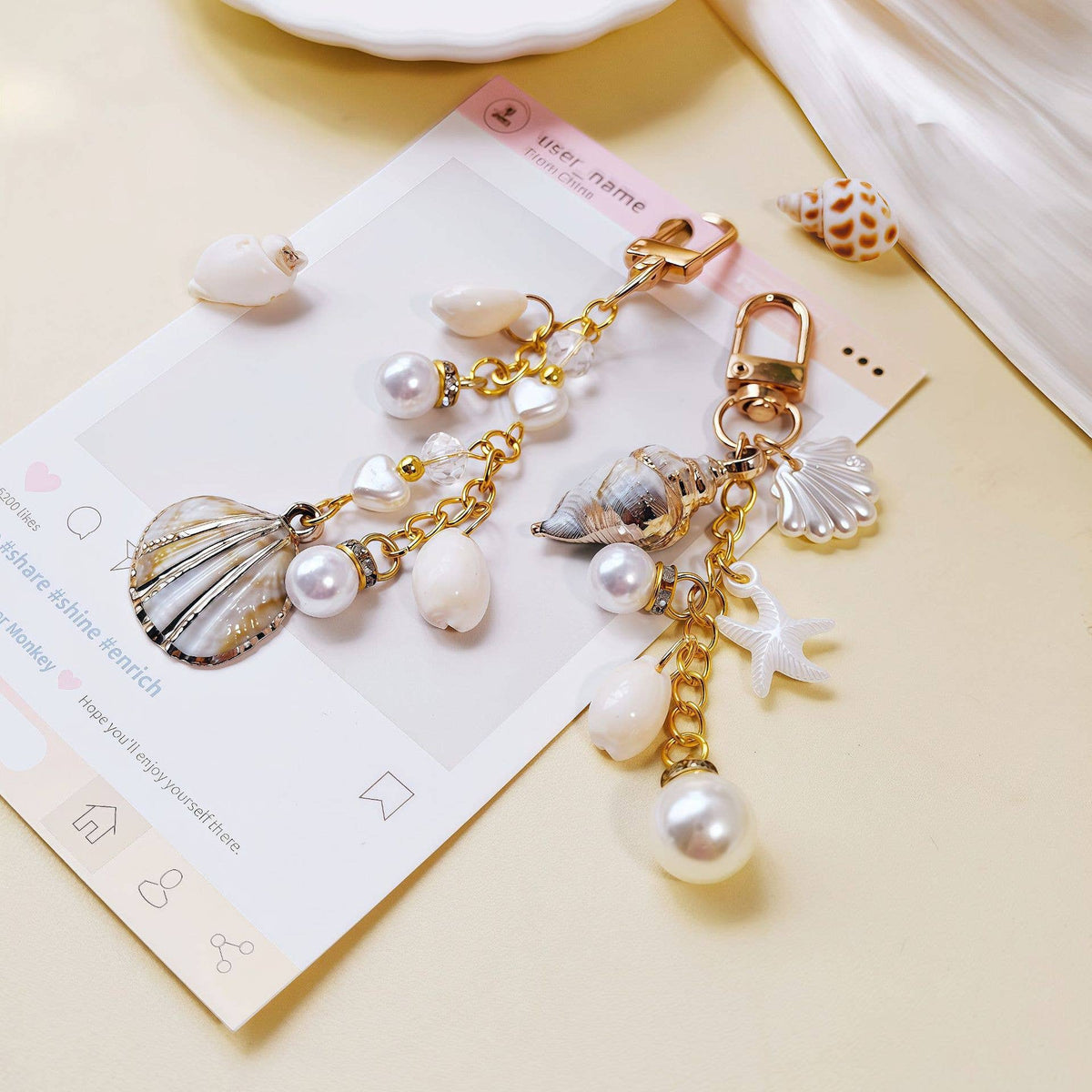 Pearly Nautical Bag Charm