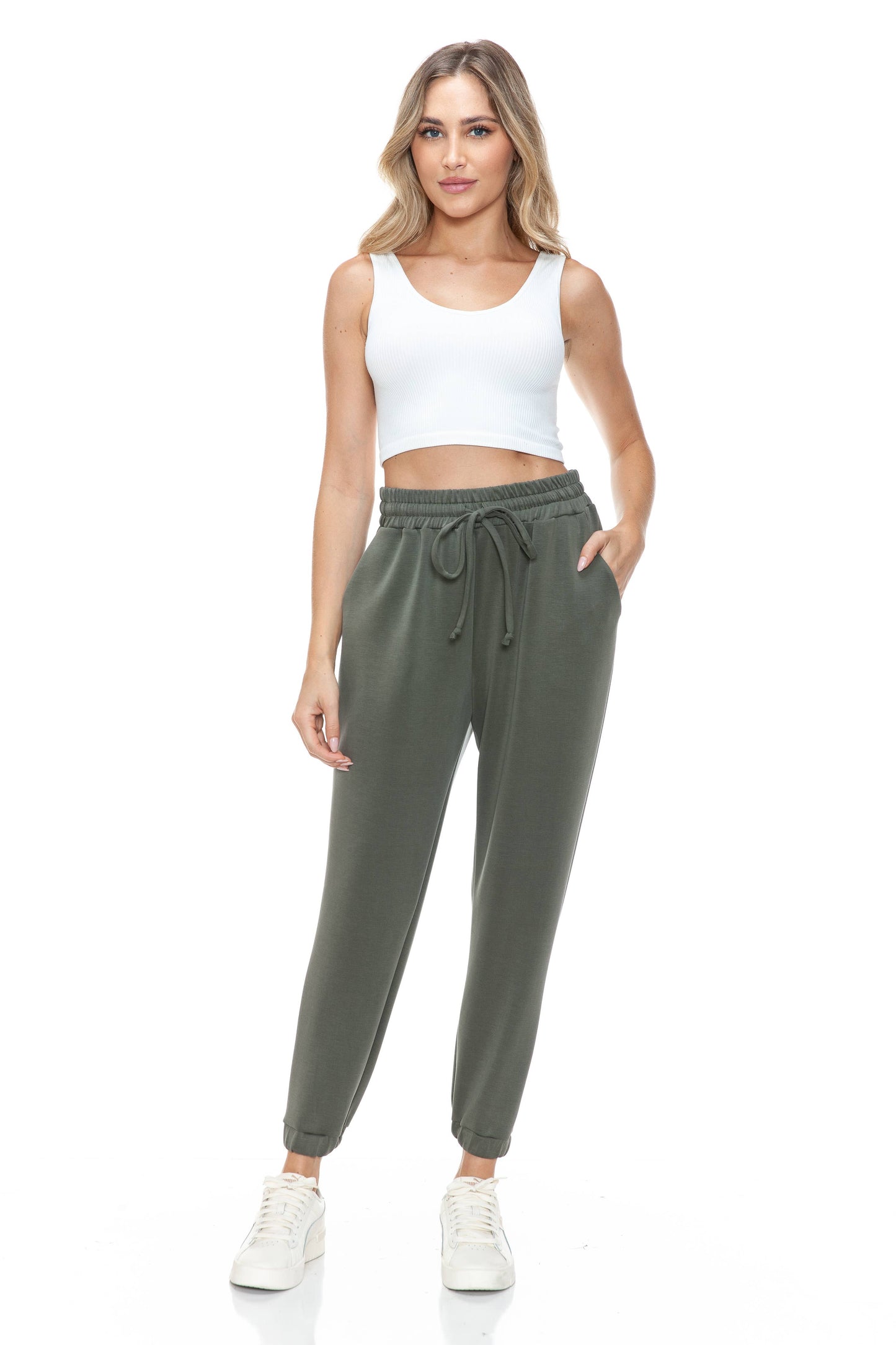Jogger Leg Scuba Pant, Olive