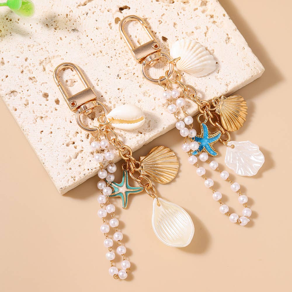 Hanging Pearl Coastal Bag Charm