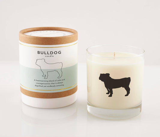 Bulldog Dog Soy Candle in Drinking Glass Two-In-One Gift