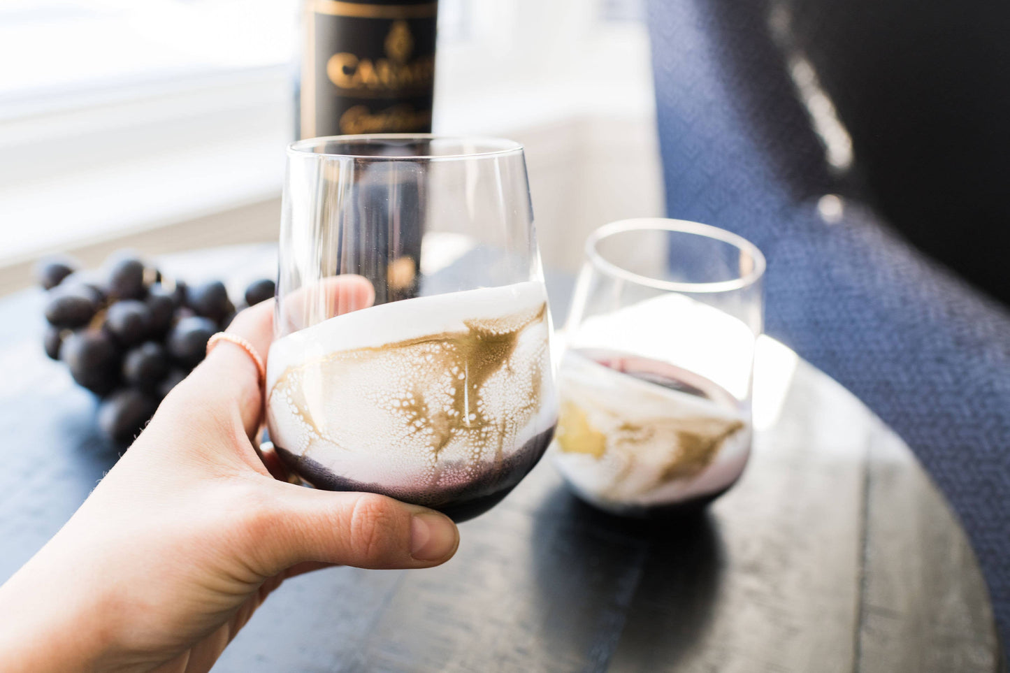 Lynn & Liana Designs Resin Accented Wine Glass Set