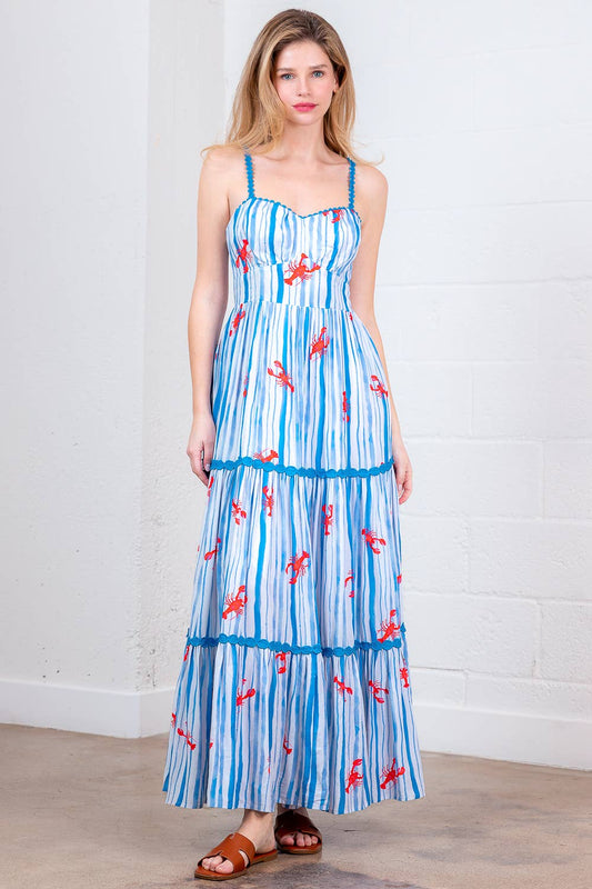 Lobster BUSTIER TIERED LONG DRESS