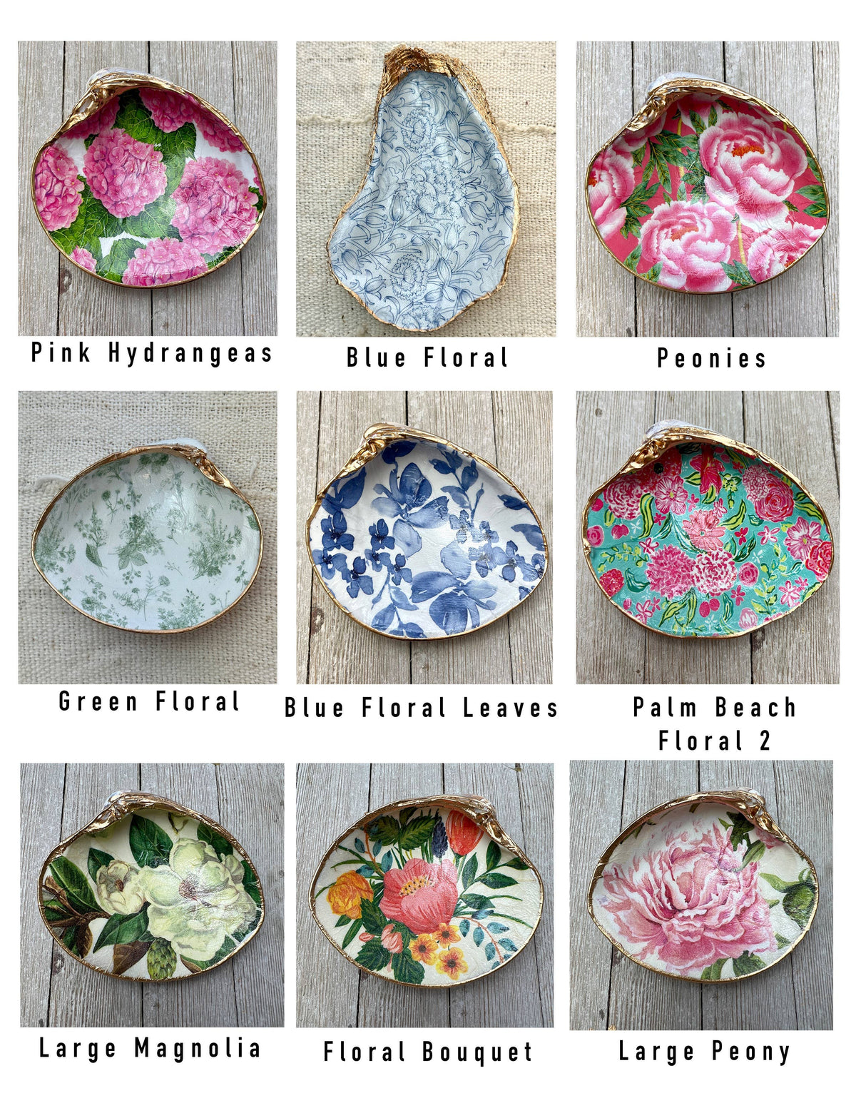 Clam Decoupage Shell Ring Dish